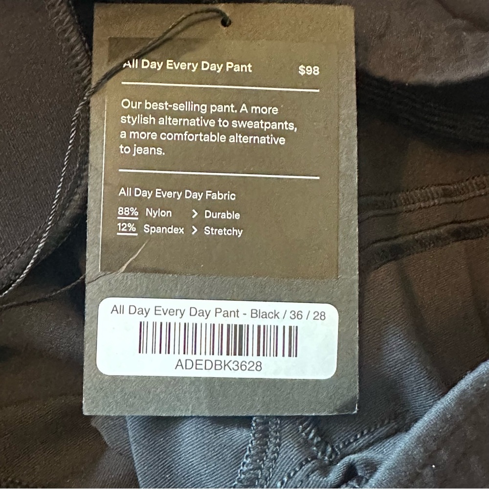 NWT Public Rec All Day Every Day Pant Black 36 - Picture 4 of 11
